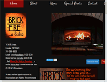 Tablet Screenshot of brickandfirebistro.com